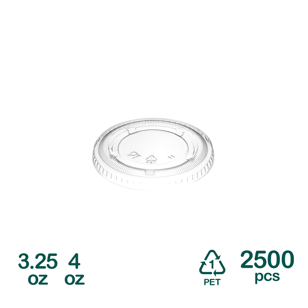 74mm Clear PET Lids for 3.25oz 4oz Portion Cups, 2500 pcs
