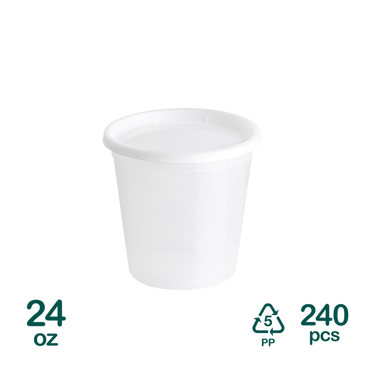 24oz Plastic Deli Containers, 240 sets