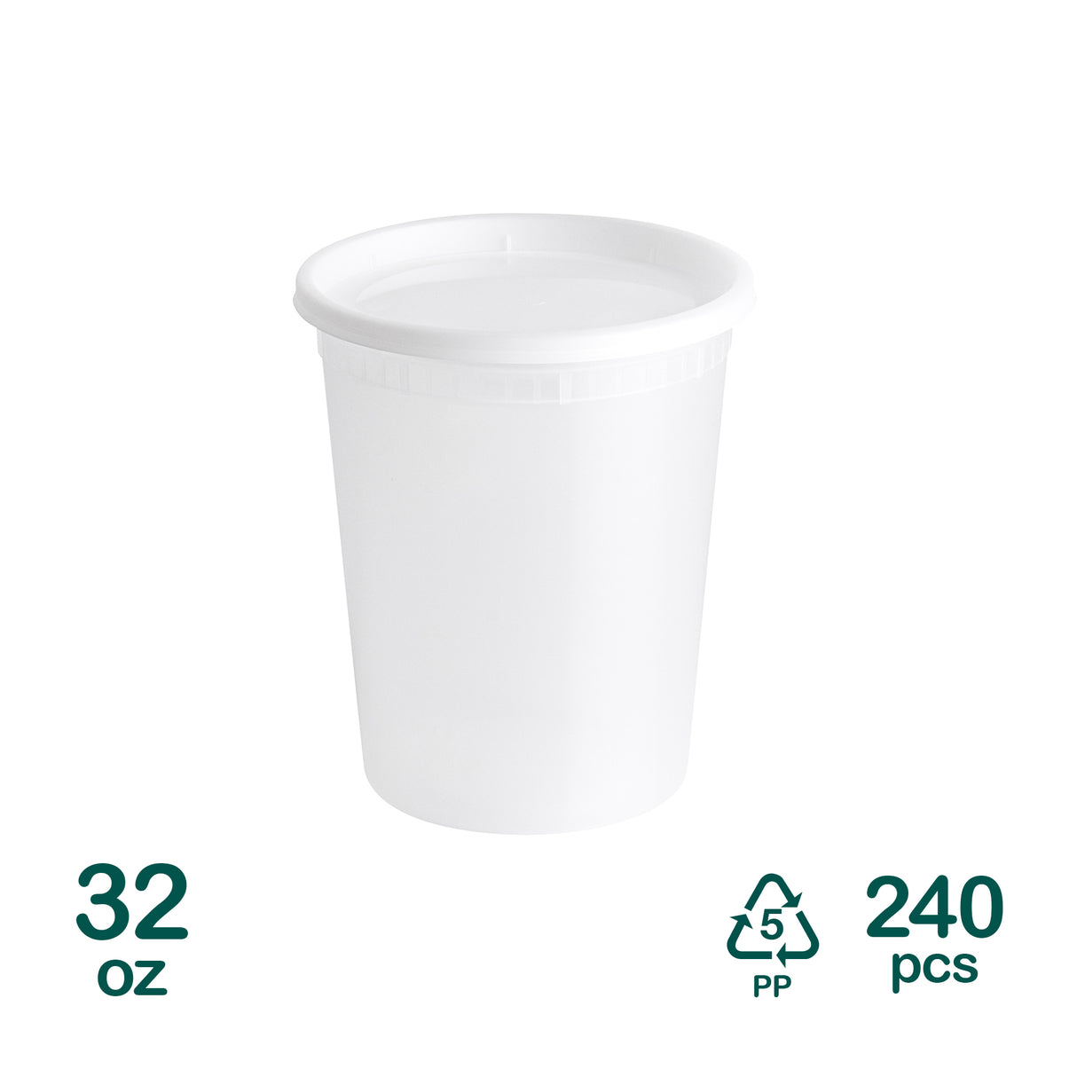 32oz Plastic Deli Containers, 240 sets