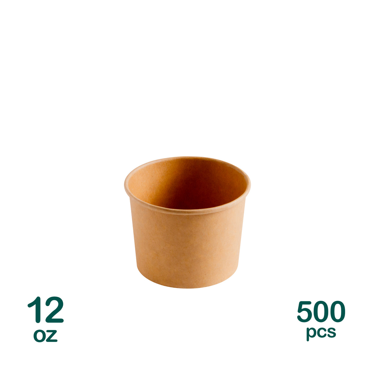 12oz Kraft Paper Cups, 500 pcs