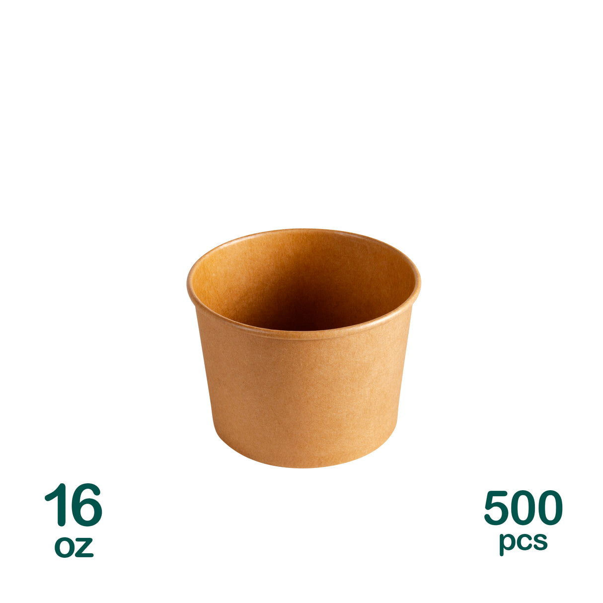 16oz Kraft Paper Cups, 500 pcs