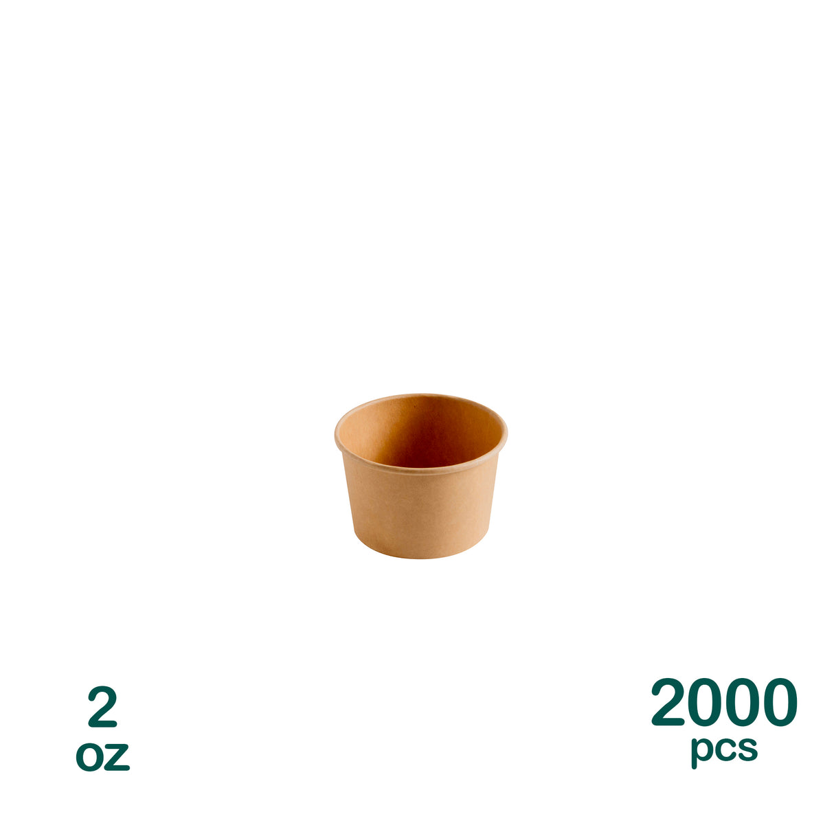2oz Kraft Paper Cups, 2000 pcs