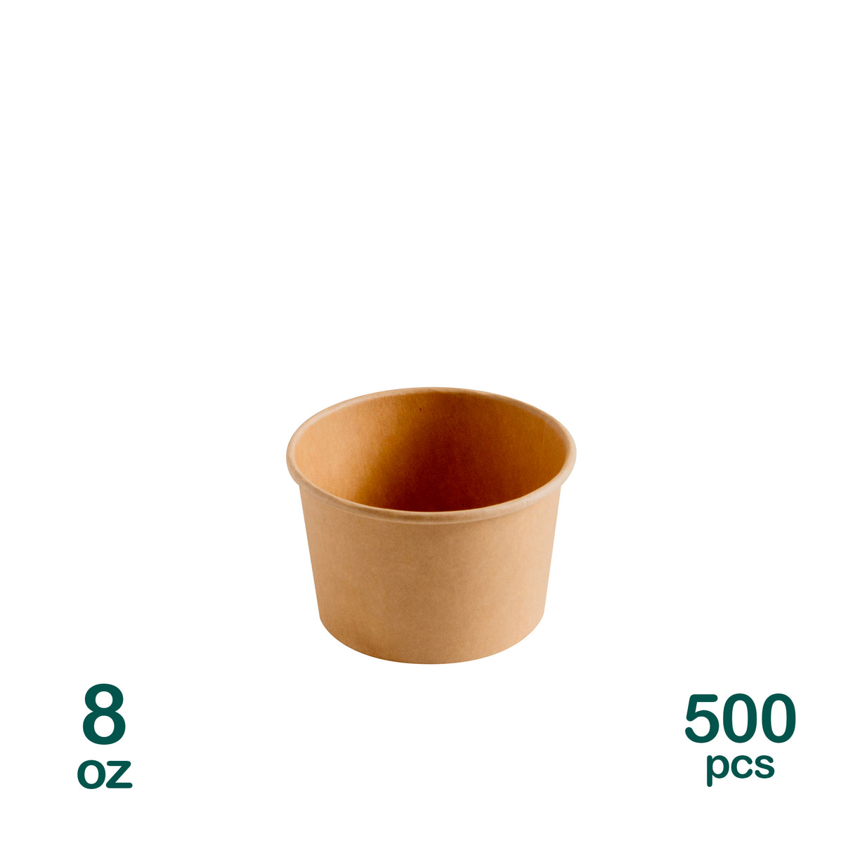 8oz Kraft Paper Cups, 500 pcs