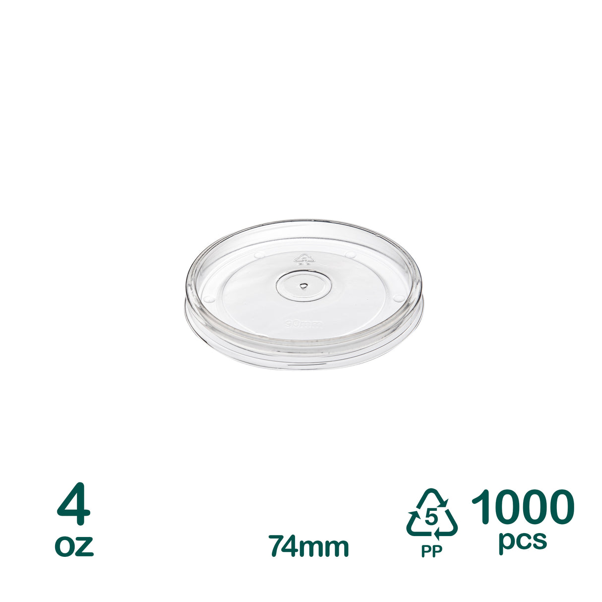 74mm Plastic Lids for 4oz Kraft Cups