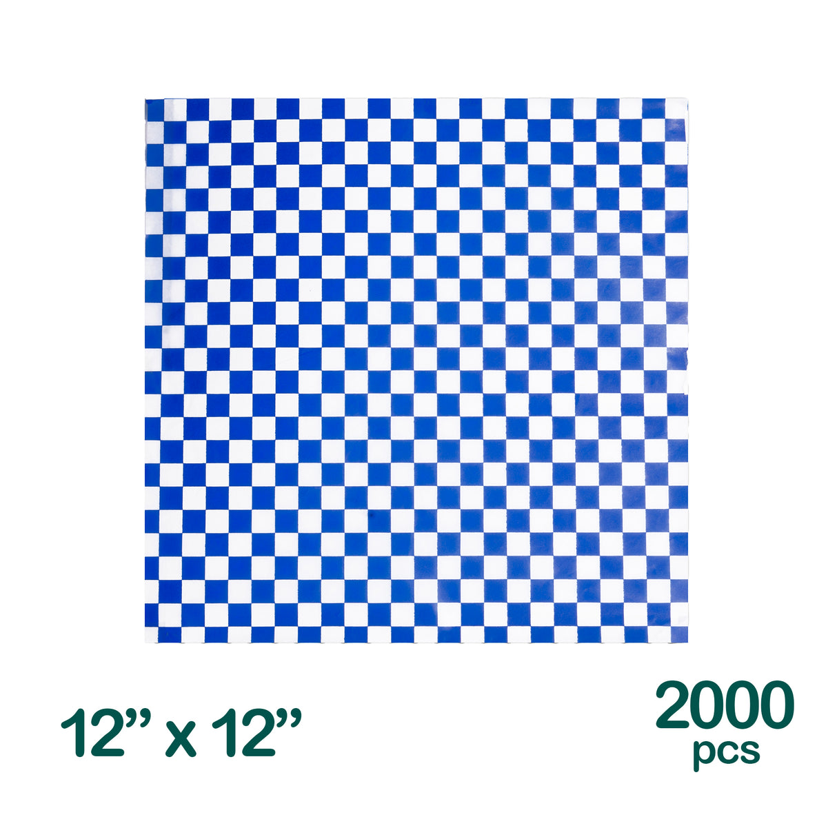 12"x12" Blue Checkered Paper, 2000 pcs