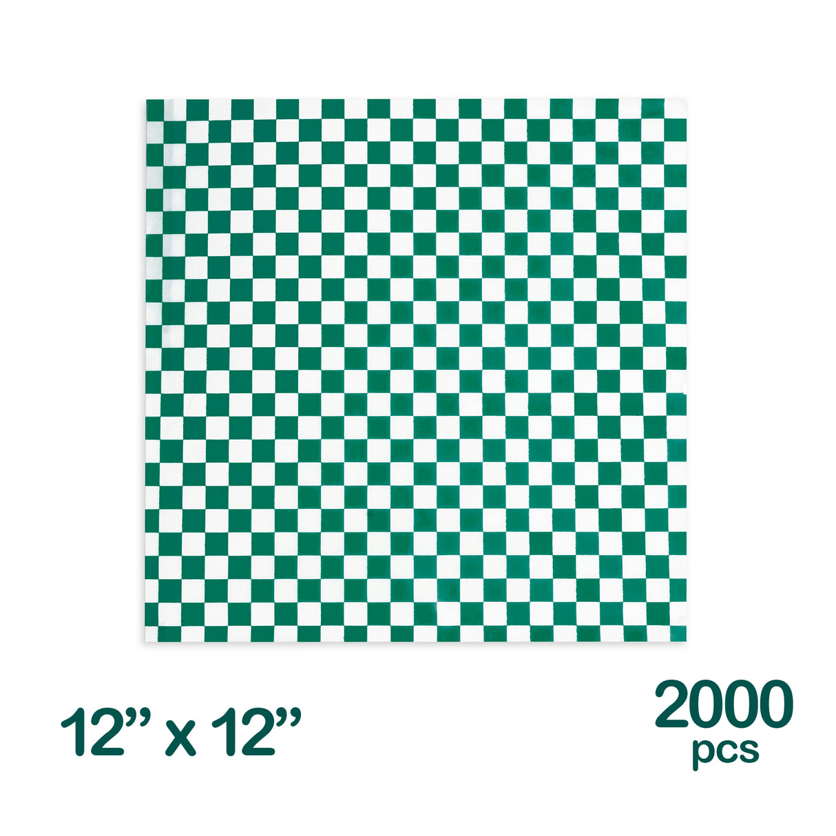 12"x12" Green Checkered Paper, 2000 pcs