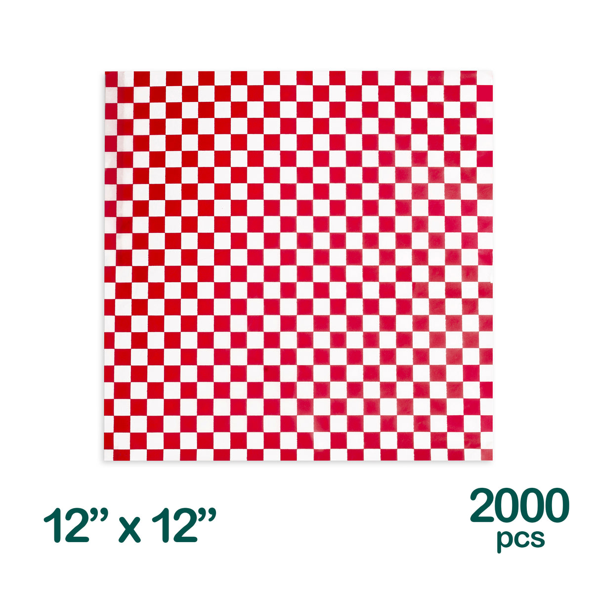 12"x12" Red Checkered Paper, 2000 pcs