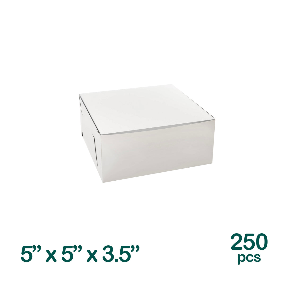 5x5x3.5 inch Cake Boxes, 250 pcs