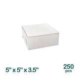 5x5x3.5 inch Cake Boxes, 250 pcs