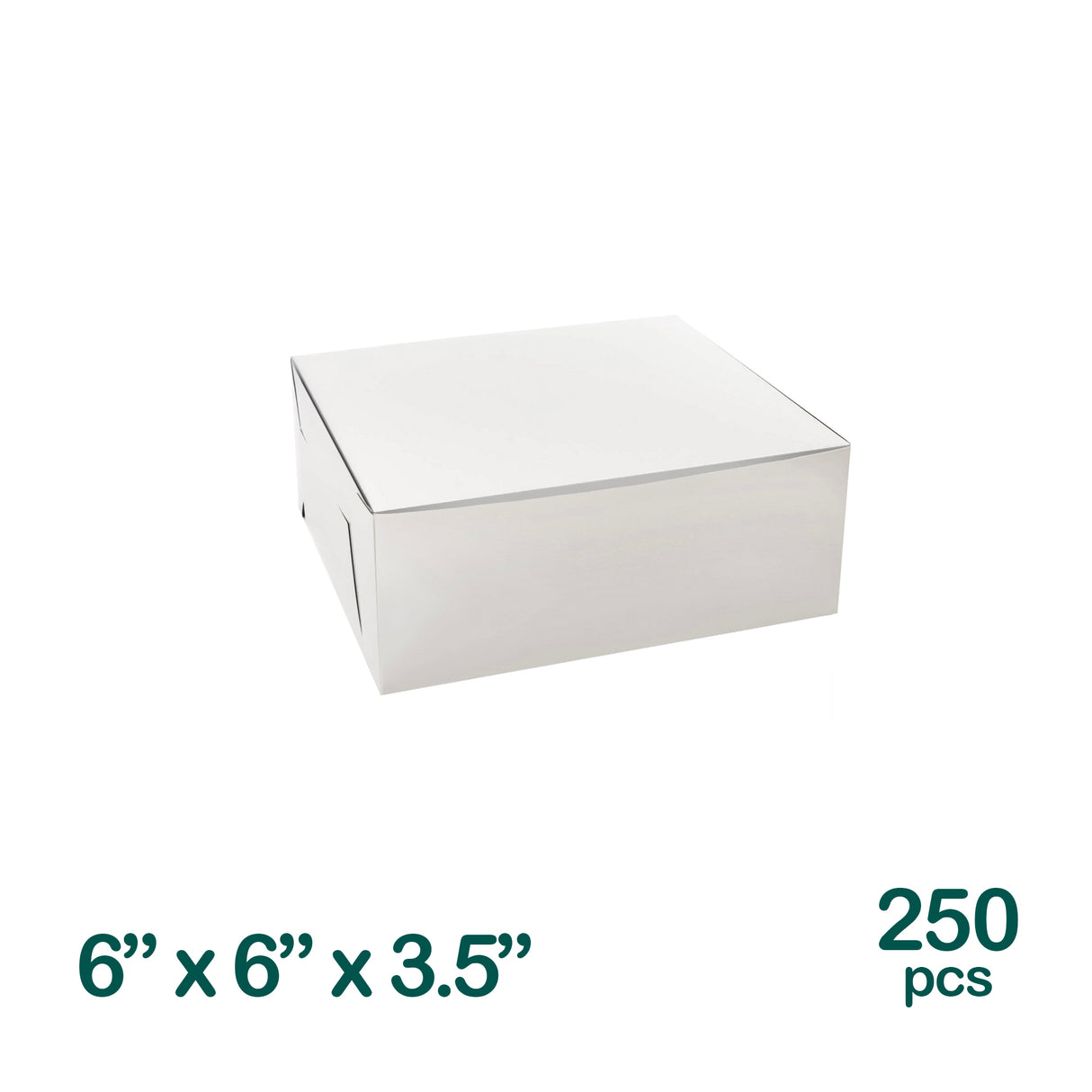 6x6x3.5 inch Cake Boxes, 250 pcs