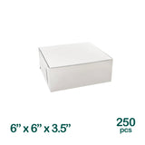 6x6x3.5 inch Cake Boxes, 250 pcs