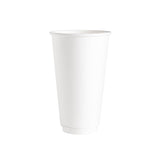 Double Wall White 16oz Paper Cups, 500pcs