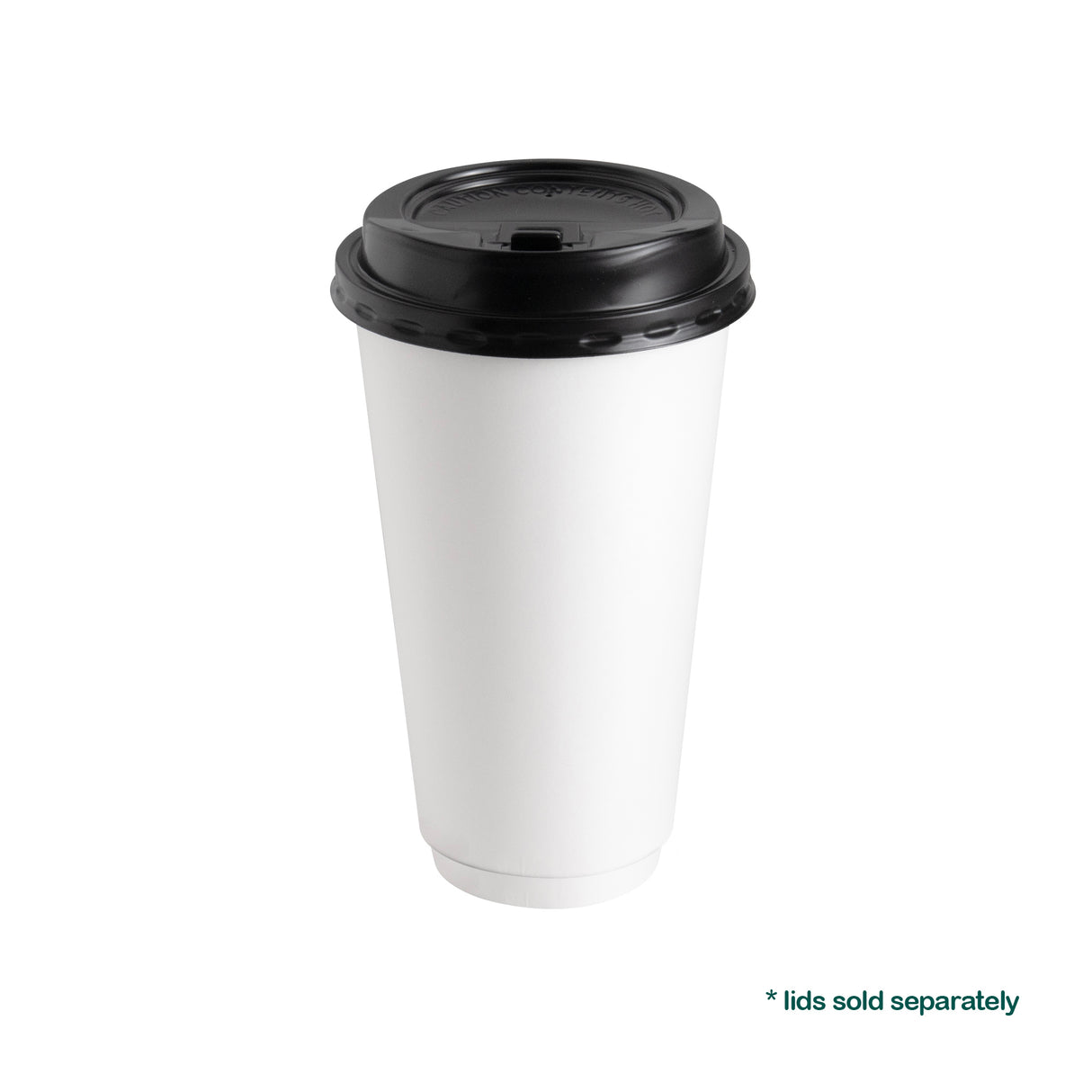 Double Wall White 16oz Paper Cups, 500pcs