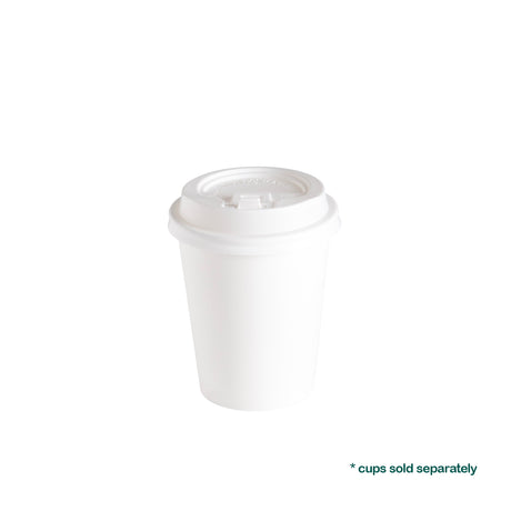 80mm White PP Lids for 8oz Paper Cups, 1000 pcs