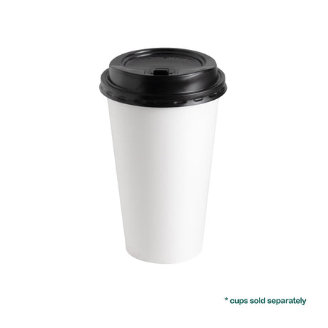 90mm Black PP Lids for 12oz 16oz 22oz Paper Cups, 1000 pcs