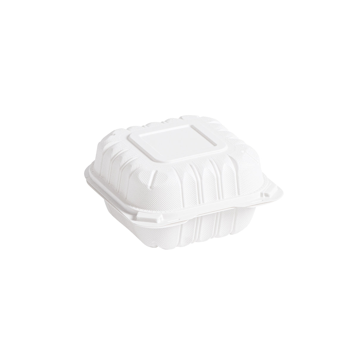 6 inch MFPP clamshell food container, closed