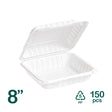 8 inch 1 compartment white MFPP clamshell container