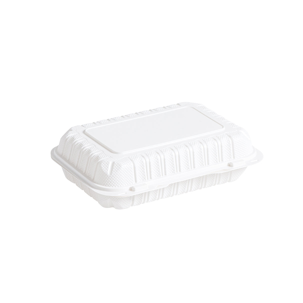 963, 9 inch 6 inch white MFPP clamshell food container