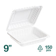 9 inch white MFPP plastic clamshell container