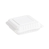 9 inch 3 compartment white MFPP plastic clamshell container