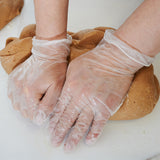 Large Clear Vinyl Gloves, L, 100 pcs