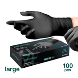 Large Black Nitrile Gloves, 100 pcs