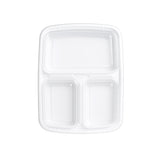 3 Compartment Rectangular Microwavable Containers with Lids