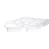 3 Compartment Rectangular Microwavable Containers with Lids