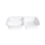 3 Compartment Rectangular Microwavable Containers with Lids