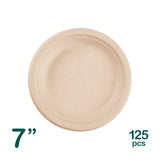 7 inch compostable bagasse plate