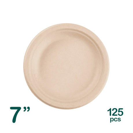 7 inch compostable bagasse plate