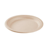 9 inch bagasse plate shot at 3/4 angle