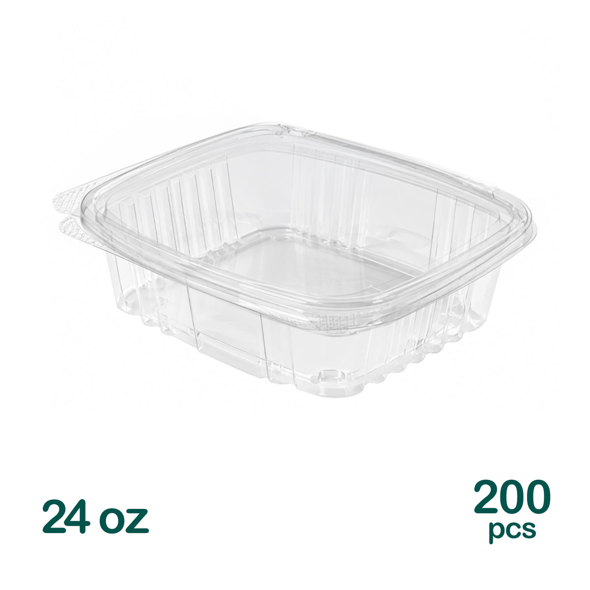24oz Clear PET Hinged Deli Containers "AD24" – 200 pcs