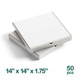 White Pizza Box 14x14x1.75 inch, 50 pcs