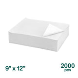 9" x 12" White Scale Paper, 2000 pcs