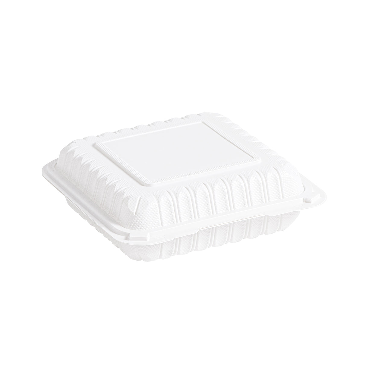 white MFPP clamshell container