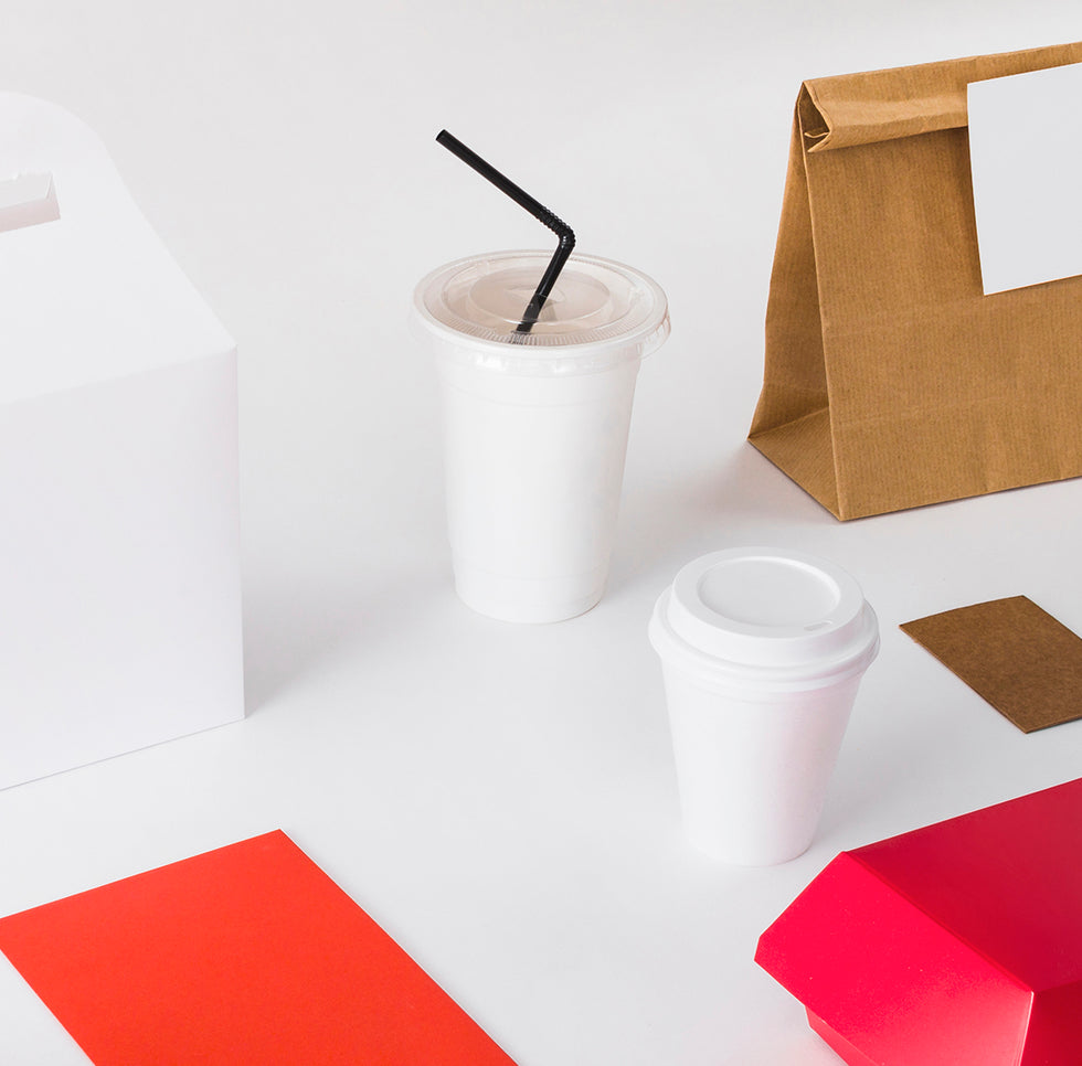 flat lay of food packaging that can be customized and personalized for brand marketing