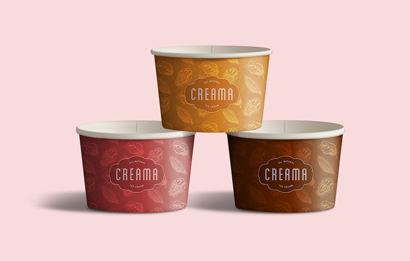 custom printed kraft ice cream bowl