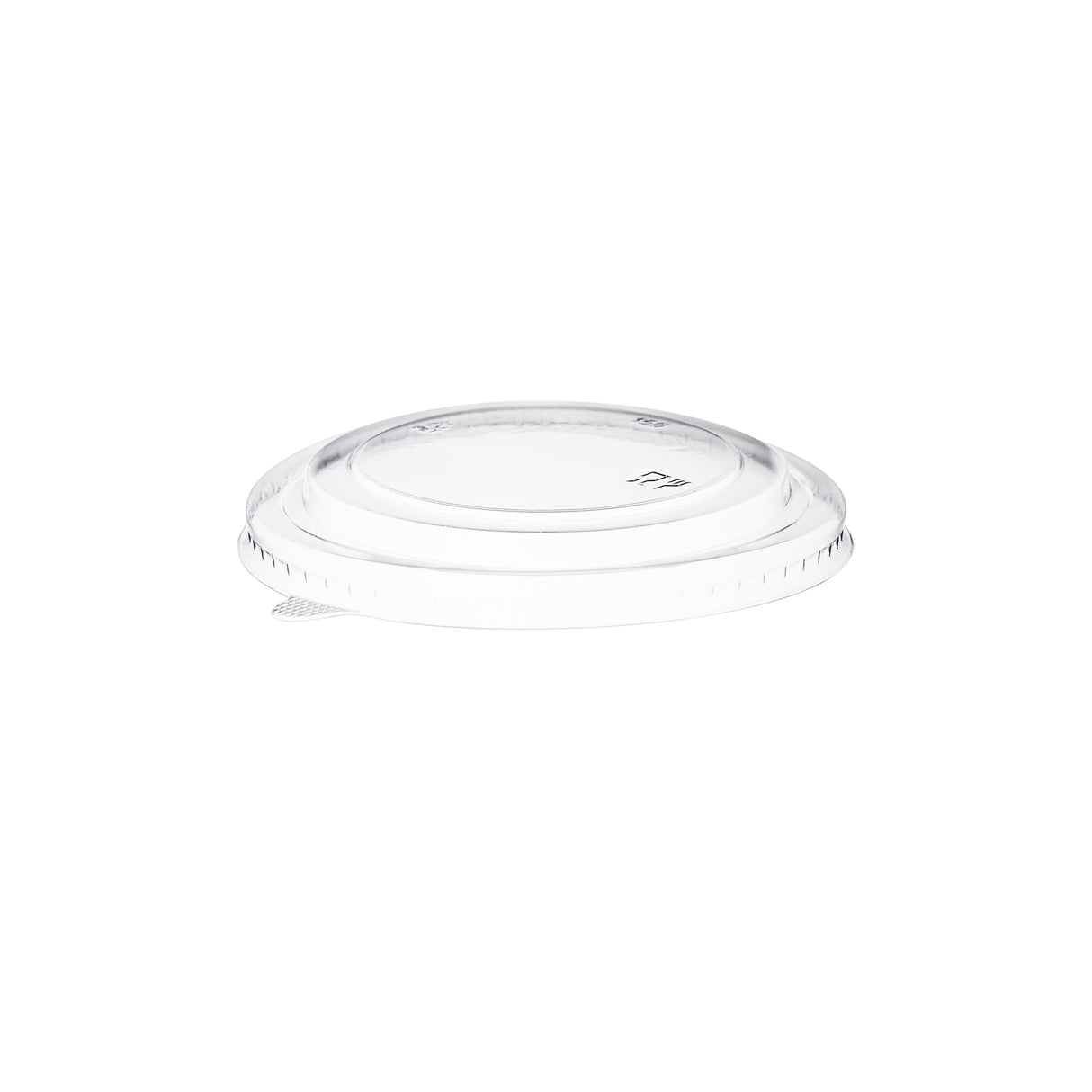 side view of plastic salad bowl lid